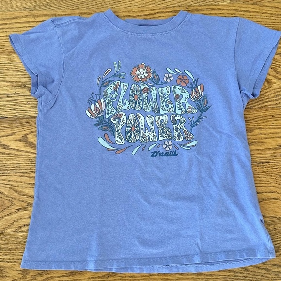 O’Neill Girls’ Flower Power Graphic T-Shirt in Purple (Size XS) - Picture 1 of 5
